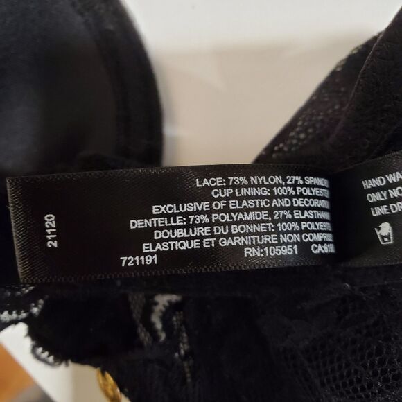 Natori 34B Black Cherry Blossom Bra 721191 Convertible Underwire Lace - Picture 7 of 7